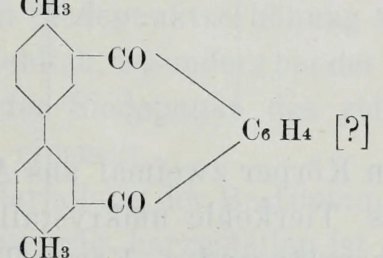 An illustration from Versuche zur Einfürung mehrerer Phtalsäurereste in aromatische Verbindungen und zur Darstellung neuer Küpenfarbstoffe der Anthracenreihe : Anhang - über die Reduktion der o-benzoylbenzoesäure, von der Technischen Hochschule "Fridericiana" zu Karlsruhe genehmigte Dissertation zur erlangung der Würde eines Doktor-Ingenieurs, 1908, leaf 23