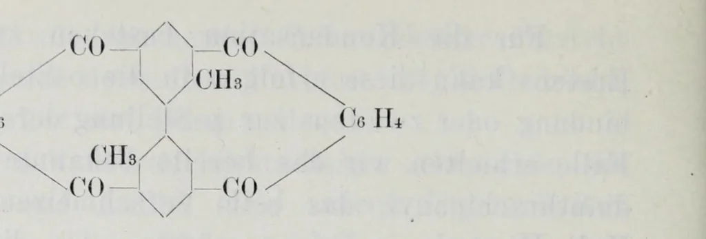 An illustration from Versuche zur Einfürung mehrerer Phtalsäurereste in aromatische Verbindungen und zur Darstellung neuer Küpenfarbstoffe der Anthracenreihe : Anhang - über die Reduktion der o-benzoylbenzoesäure, von der Technischen Hochschule "Fridericiana" zu Karlsruhe genehmigte Dissertation zur erlangung der Würde eines Doktor-Ingenieurs, 1908, leaf 46