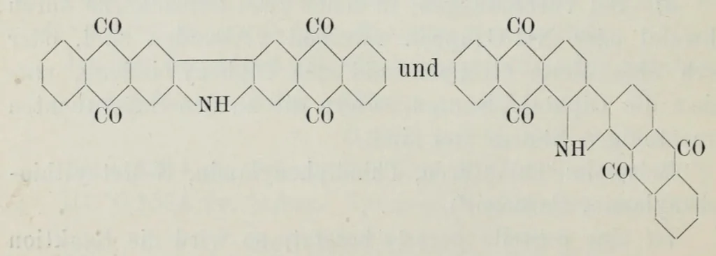 An illustration from Versuche zur Einfürung mehrerer Phtalsäurereste in aromatische Verbindungen und zur Darstellung neuer Küpenfarbstoffe der Anthracenreihe : Anhang - über die Reduktion der o-benzoylbenzoesäure, von der Technischen Hochschule "Fridericiana" zu Karlsruhe genehmigte Dissertation zur erlangung der Würde eines Doktor-Ingenieurs, 1908, leaf 94