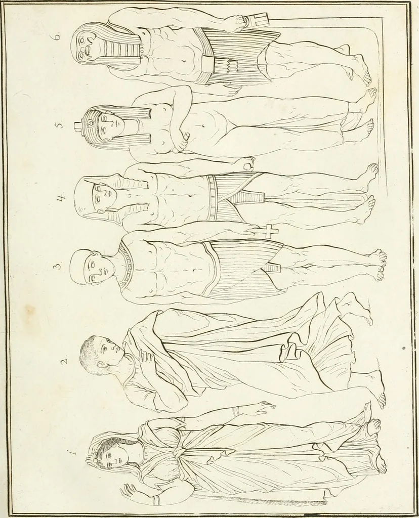 An illustration from Versuch über Gebräuche, Kleidung und Waffen der ältesten Völker bis auf Constantin den Grossen : nebst einigen Anmerkungen über die Schaubühne, 1802, leaf 132