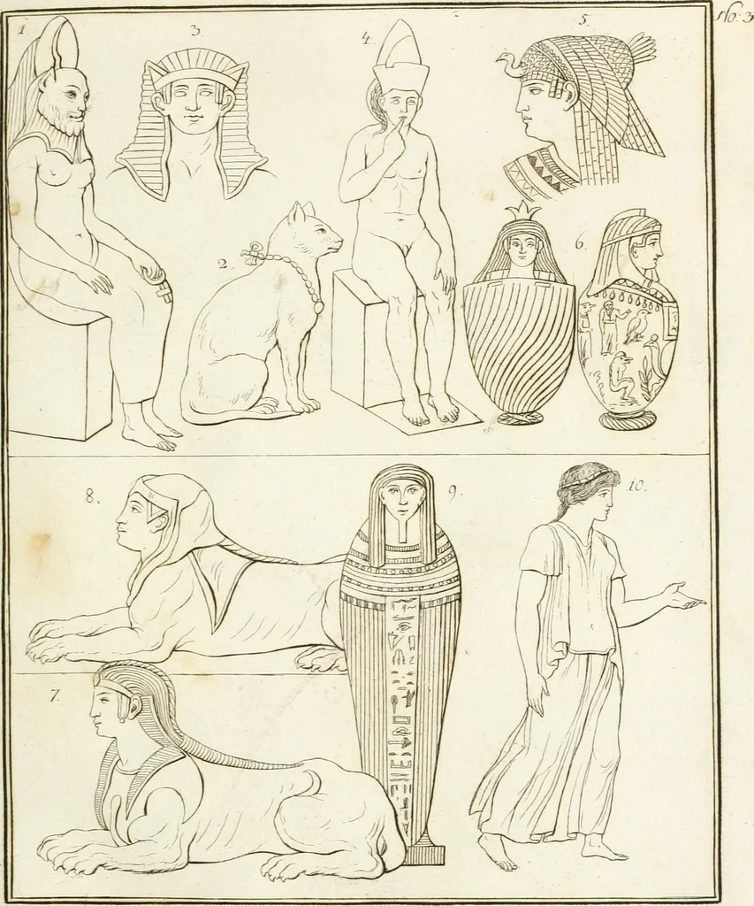 An illustration from Versuch über Gebräuche, Kleidung und Waffen der ältesten Völker bis auf Constantin den Grossen : nebst einigen Anmerkungen über die Schaubühne, 1802, leaf 134