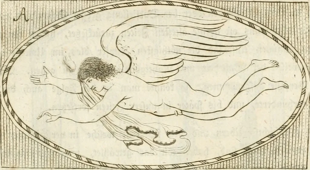 An illustration from Versuch über Gebräuche, Kleidung und Waffen der ältesten Völker bis auf Constantin den Grossen : nebst einigen Anmerkungen über die Schaubühne, 1802, leaf 14