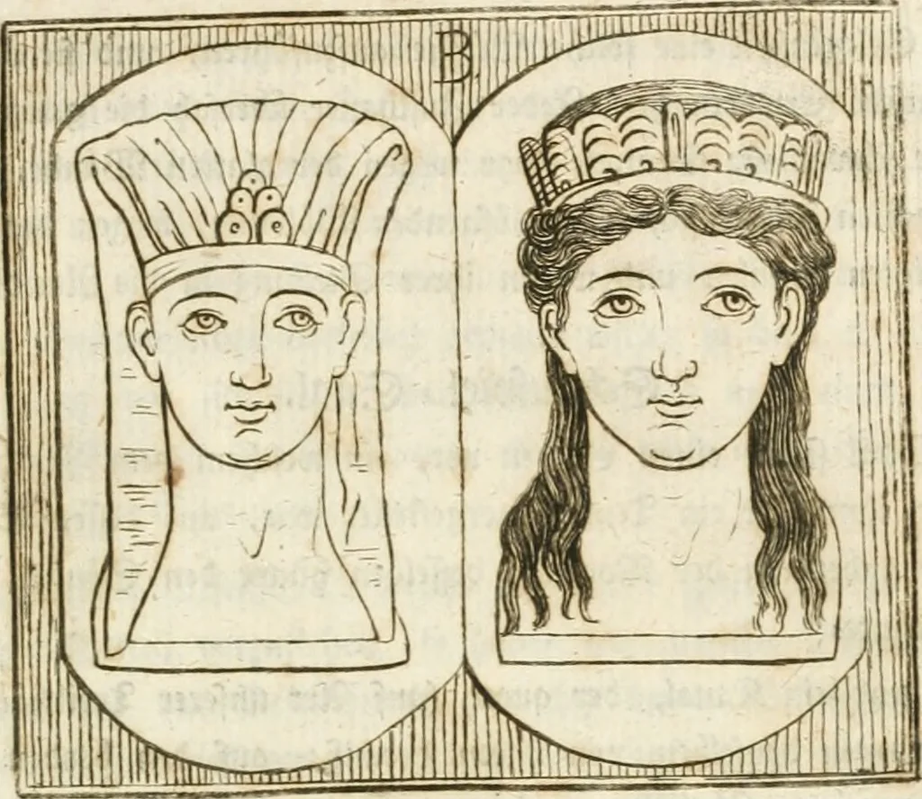 An illustration from Versuch über Gebräuche, Kleidung und Waffen der ältesten Völker bis auf Constantin den Grossen : nebst einigen Anmerkungen über die Schaubühne, 1802, leaf 16