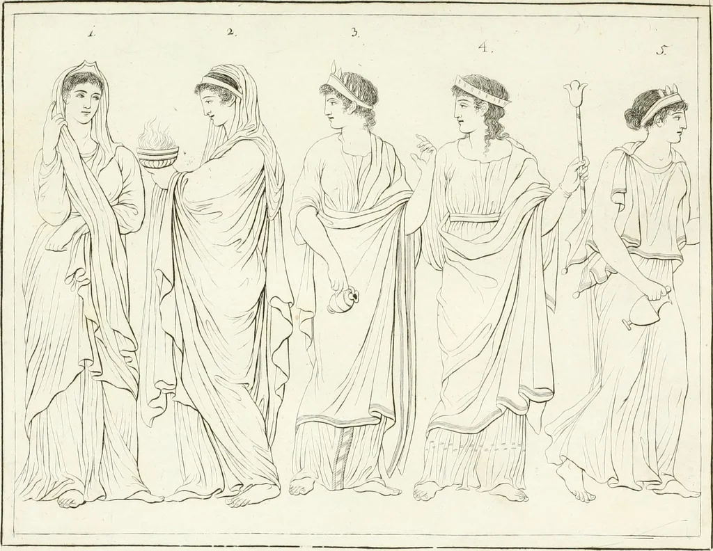 An illustration from Versuch über Gebräuche, Kleidung und Waffen der ältesten Völker bis auf Constantin den Grossen : nebst einigen Anmerkungen über die Schaubühne, 1802, leaf 164