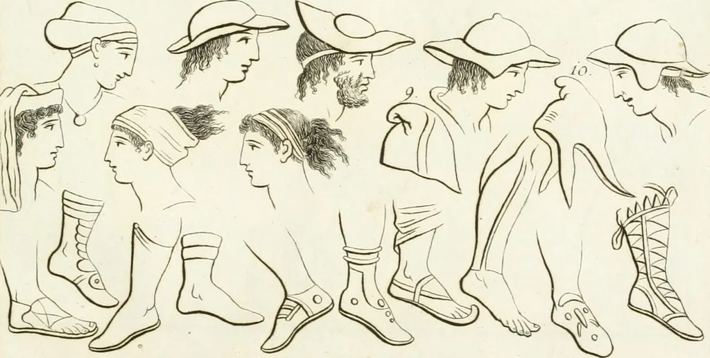 An illustration from Versuch über Gebräuche, Kleidung und Waffen der ältesten Völker bis auf Constantin den Grossen : nebst einigen Anmerkungen über die Schaubühne, 1802, leaf 178