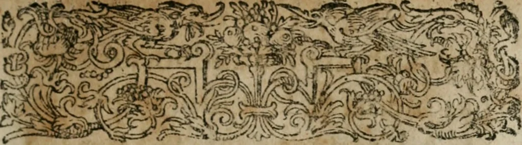 An illustration from Vervm inventvm, hoc est, Mvnera Germaniae : ab ipsa primitvs reperta ... & reliquo orbi communicata, quae tanta sunt : vt plaeraque eorum mutationem mundo singularem attulerint, vniuersa longe vtilissima extiterint, tractatu peculiari euoluta & tradita, 1619, leaf 6