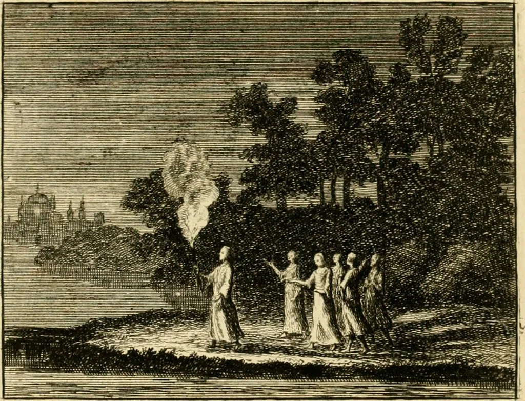 An illustration from Vervolg der leerzaame zinnebeelden ; Spiegel der boetvaardigheid en genade ; en eenige Stichtelyke gezangen, 1758, leaf 145