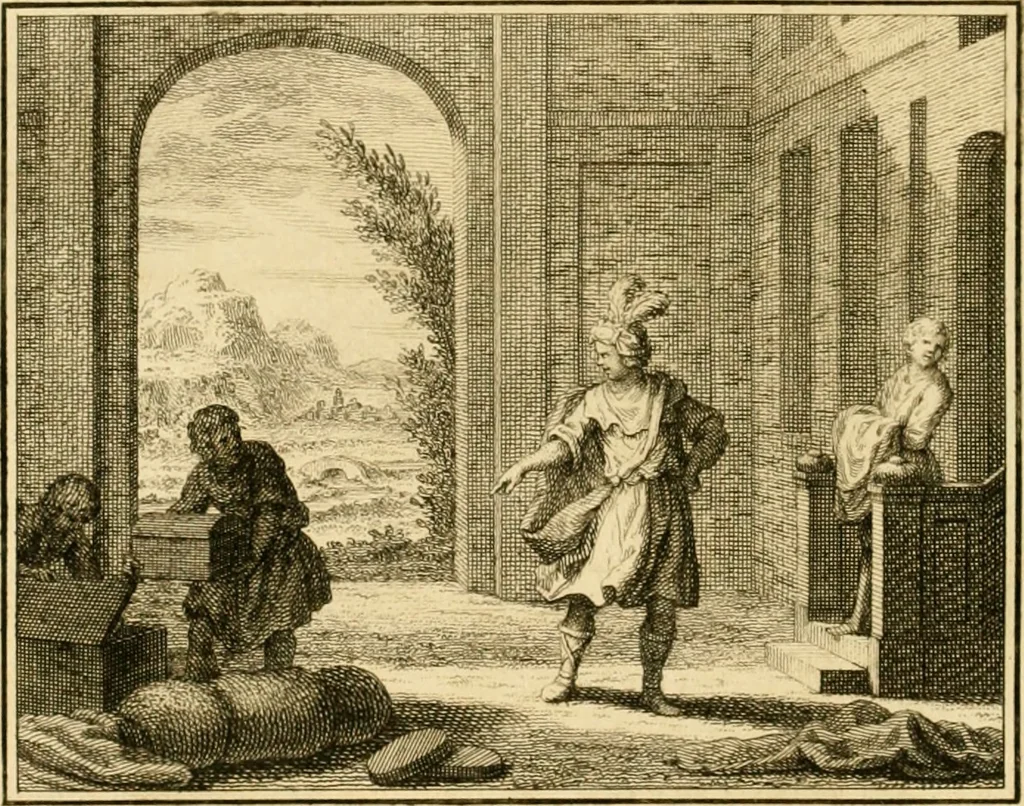 An illustration from Vervolg der leerzaame zinnebeelden ; Spiegel der boetvaardigheid en genade ; en eenige Stichtelyke gezangen, 1758, leaf 173