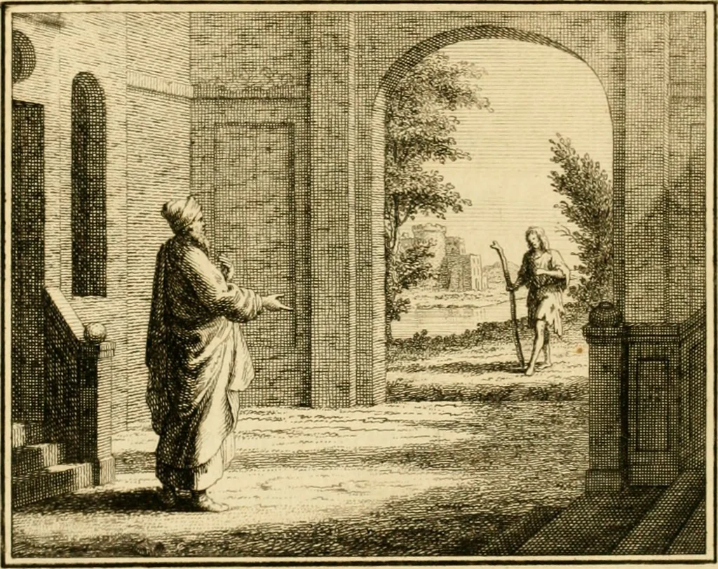 An illustration from Vervolg der leerzaame zinnebeelden ; Spiegel der boetvaardigheid en genade ; en eenige Stichtelyke gezangen, 1758, leaf 217