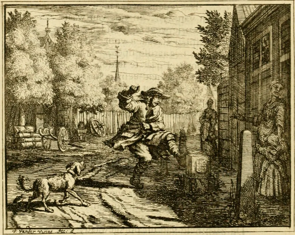 An illustration from Vervolg der leerzaame zinnebeelden ; Spiegel der boetvaardigheid en genade ; en eenige Stichtelyke gezangen, 1758, leaf 75