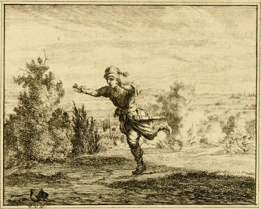 An illustration from Vervolg der leerzaame zinnebeelden ; Spiegel der boetvaardigheid en genade ; en eenige Stichtelyke gezangen, 1758, leaf 83