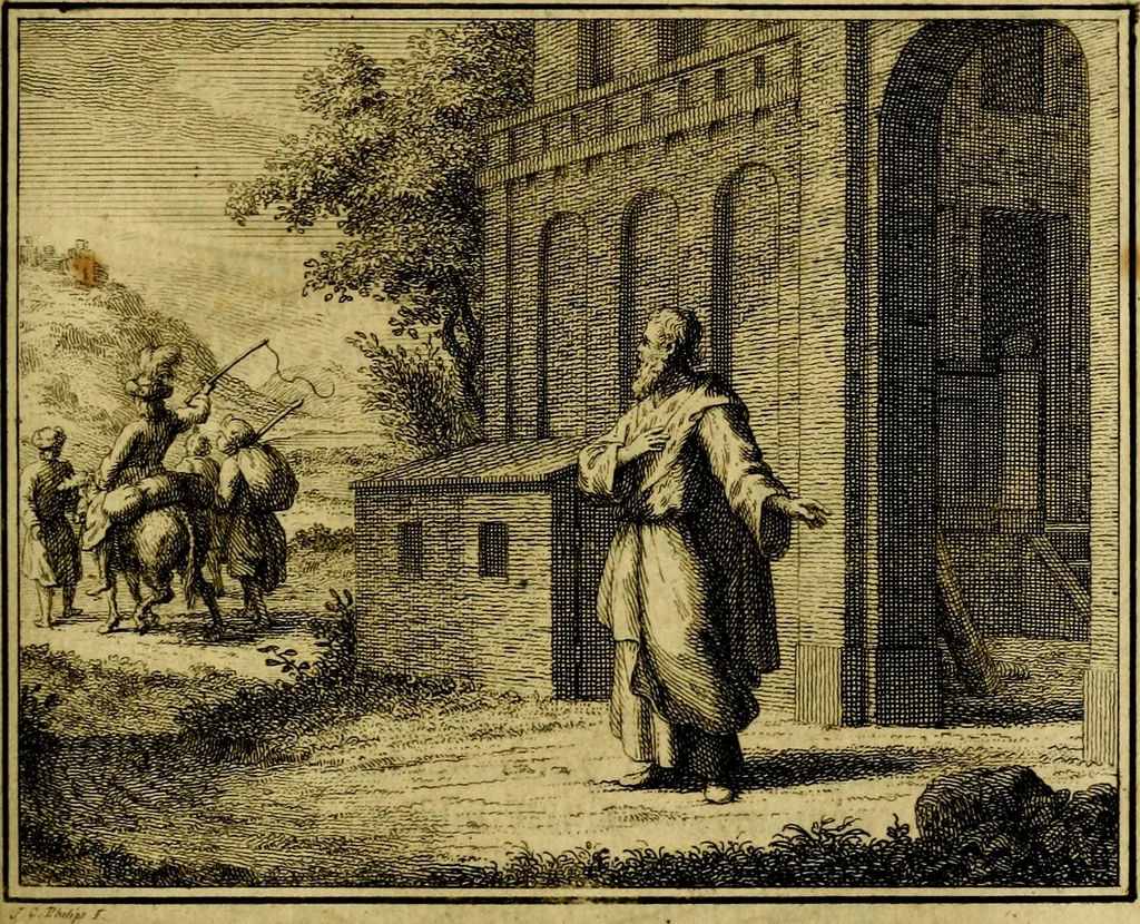 An illustration from Vervolg der leerzaame zinnebeelden ; Spiegel der boetvaardigheid en genade : en eenige stichtelyke gezangen, 1758, leaf 186
