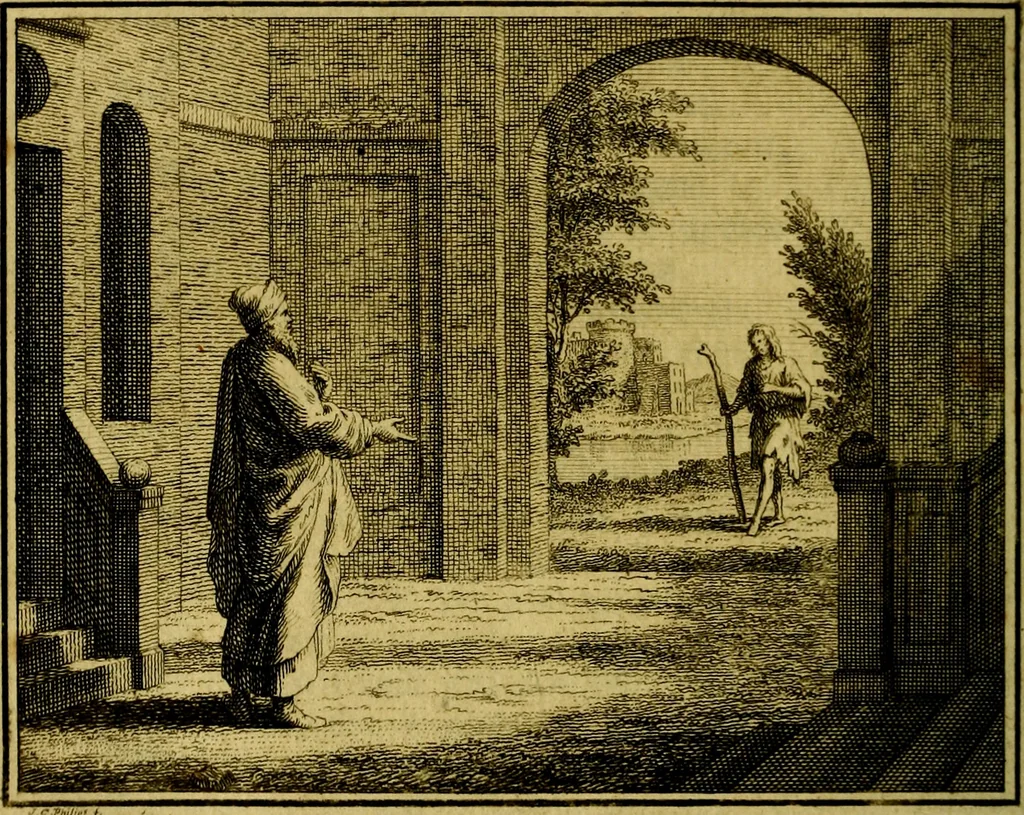 An illustration from Vervolg der leerzaame zinnebeelden ; Spiegel der boetvaardigheid en genade : en eenige stichtelyke gezangen, 1758, leaf 215