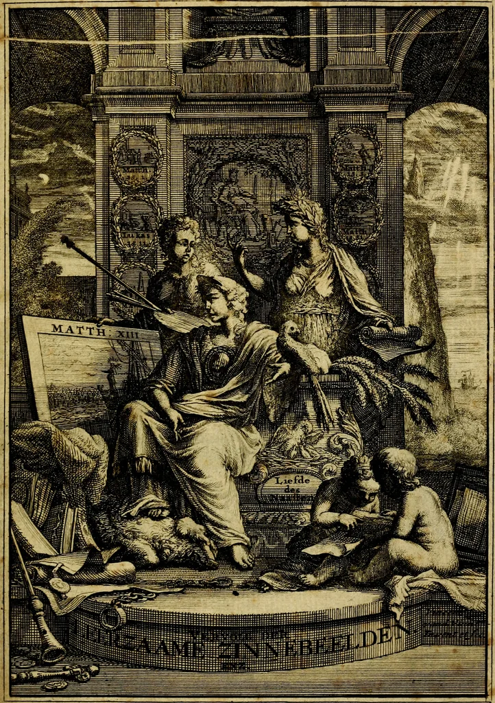 An illustration from Vervolg der leerzaame zinnebeelden ; Spiegel der boetvaardigheid en genade : en eenige stichtelyke gezangen, 1758, leaf 4