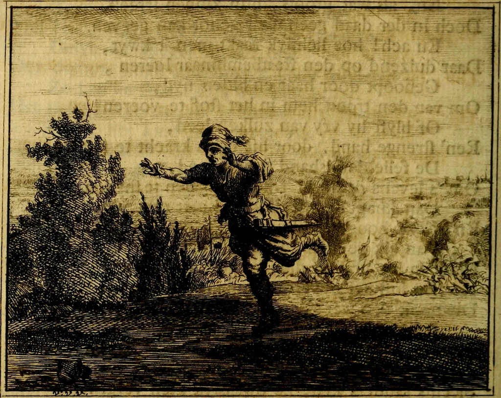 An illustration from Vervolg der leerzaame zinnebeelden ; Spiegel der boetvaardigheid en genade : en eenige stichtelyke gezangen, 1758, leaf 81