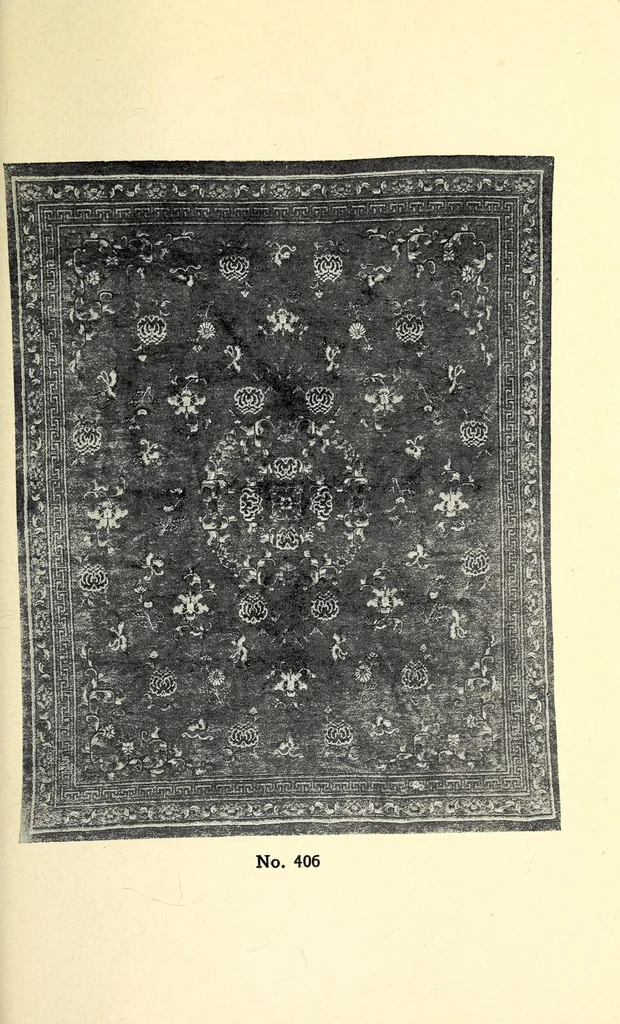 An illustration from A very remarkable collection of antique Chinese rugs and oriental art objects : collected by Y. Fujita & Company of Kioto, Japan, 1910, leaf 119