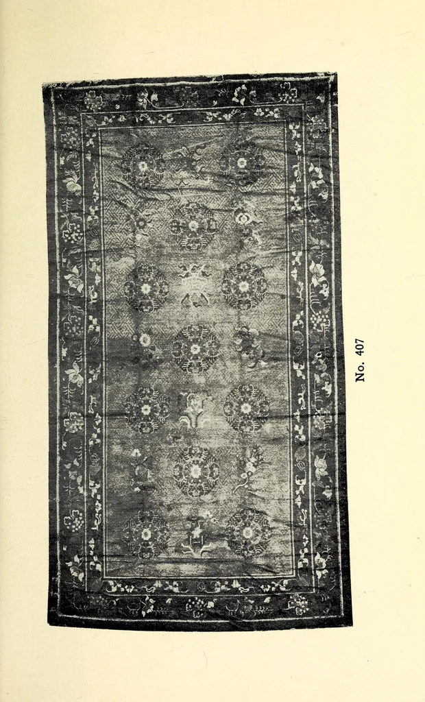An illustration from A very remarkable collection of antique Chinese rugs and oriental art objects : collected by Y. Fujita & Company of Kioto, Japan, 1910, leaf 137