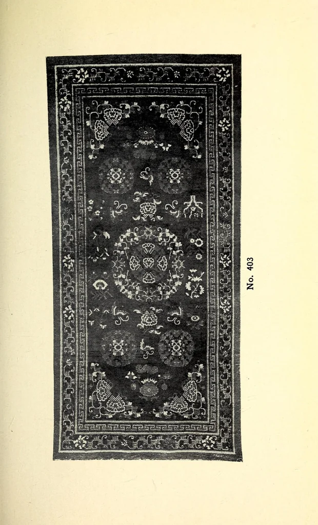 An illustration from A very remarkable collection of antique Chinese rugs and oriental art objects : collected by Y. Fujita & Company of Kioto, Japan, 1910, leaf 65