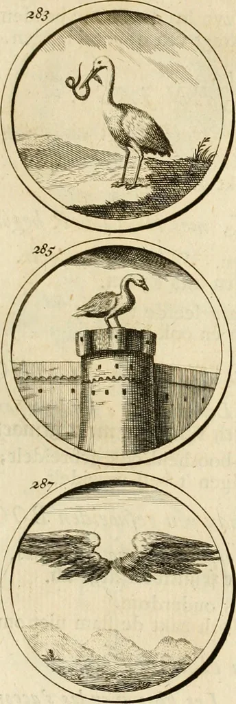 An illustration from Verzámeling van uitgekórene zin-spreuken, en zinnebeeldige print-vercieringen : eertyds, op bevel van den aller doorlugtigsten keizer der Russen, Peter Alexis, of de Gróte, getékent en gesnéden : en nu op nieus verrykt : met agthondert en veertig byschriften in verzen, 1743, leaf 112