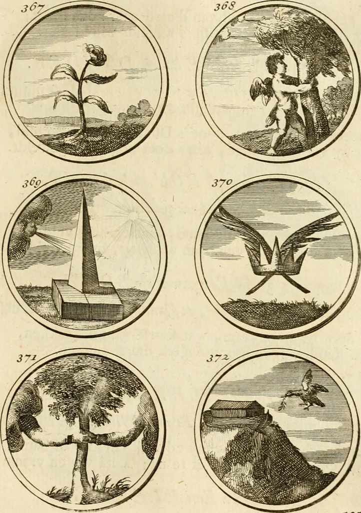 An illustration from Verzámeling van uitgekórene zin-spreuken, en zinnebeeldige print-vercieringen : eertyds, op bevel van den aller doorlugtigsten keizer der Russen, Peter Alexis, of de Gróte, getékent en gesnéden : en nu op nieus verrykt : met agthondert en veertig byschriften in verzen, 1743, leaf 140
