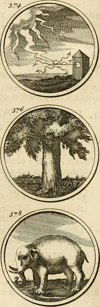 An illustration from Verzámeling van uitgekórene zin-spreuken, en zinnebeeldige print-vercieringen : eertyds, op bevel van den aller doorlugtigsten keizer der Russen, Peter Alexis, of de Gróte, getékent en gesnéden : en nu op nieus verrykt : met agthondert en veertig byschriften in verzen, 1743, leaf 142