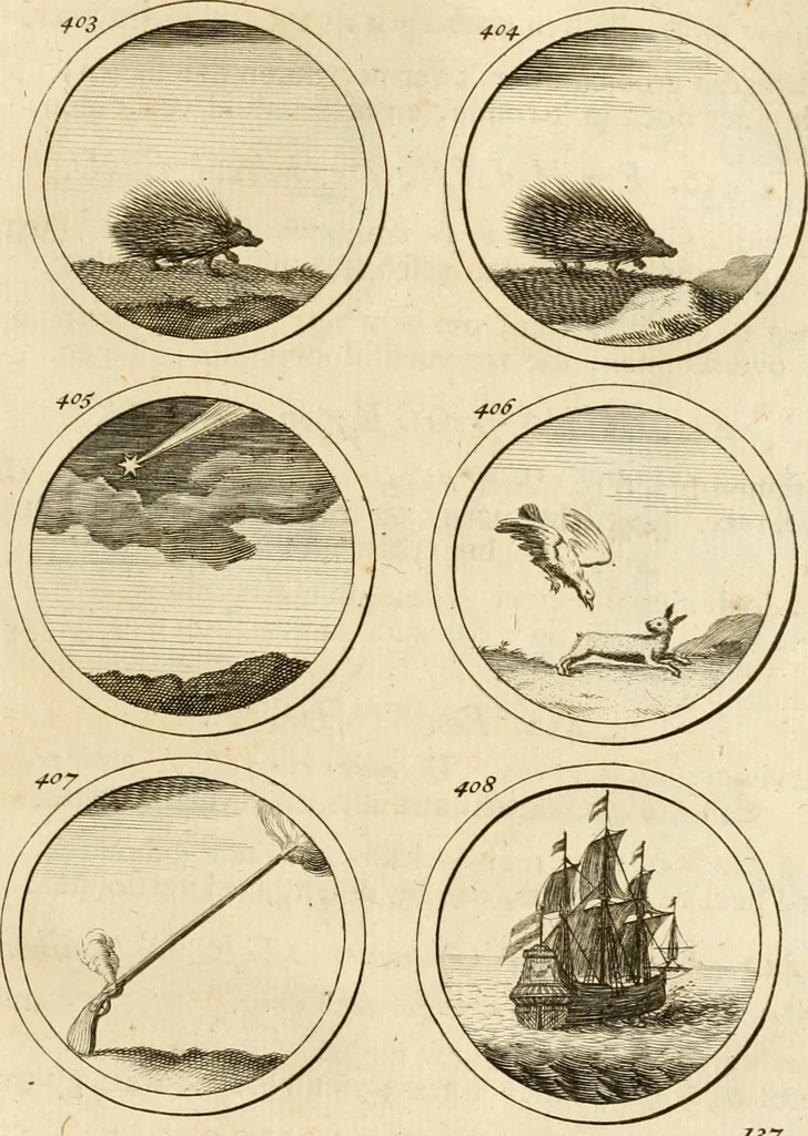 An illustration from Verzámeling van uitgekórene zin-spreuken, en zinnebeeldige print-vercieringen : eertyds, op bevel van den aller doorlugtigsten keizer der Russen, Peter Alexis, of de Gróte, getékent en gesnéden : en nu op nieus verrykt : met agthondert en veertig byschriften in verzen, 1743, leaf 152