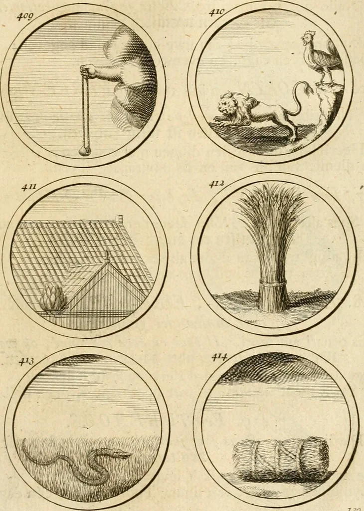 An illustration from Verzámeling van uitgekórene zin-spreuken, en zinnebeeldige print-vercieringen : eertyds, op bevel van den aller doorlugtigsten keizer der Russen, Peter Alexis, of de Gróte, getékent en gesnéden : en nu op nieus verrykt : met agthondert en veertig byschriften in verzen, 1743, leaf 154