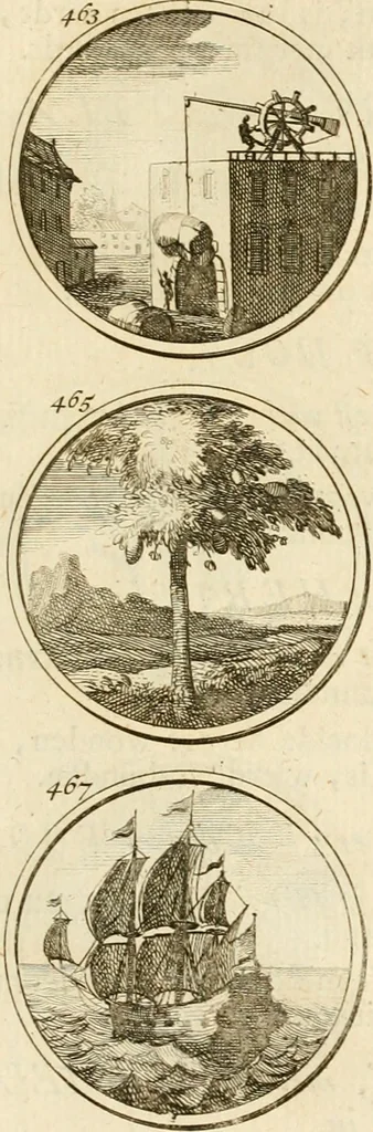 An illustration from Verzámeling van uitgekórene zin-spreuken, en zinnebeeldige print-vercieringen : eertyds, op bevel van den aller doorlugtigsten keizer der Russen, Peter Alexis, of de Gróte, getékent en gesnéden : en nu op nieus verrykt : met agthondert en veertig byschriften in verzen, 1743, leaf 172