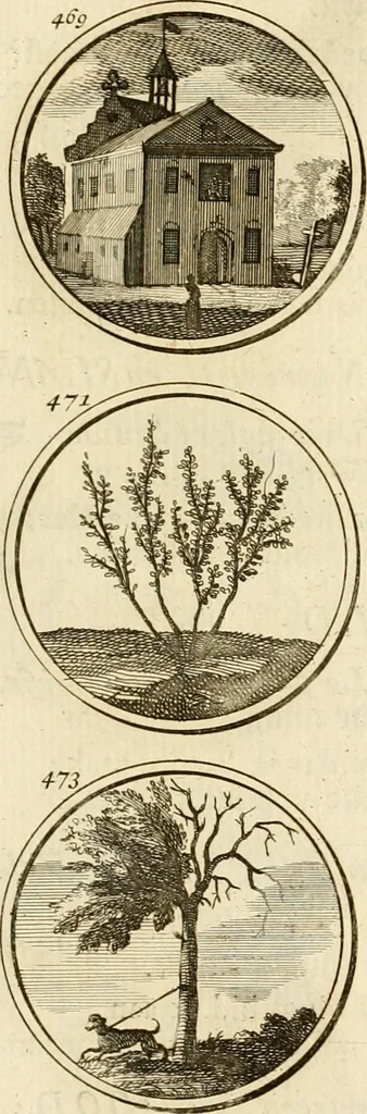 An illustration from Verzámeling van uitgekórene zin-spreuken, en zinnebeeldige print-vercieringen : eertyds, op bevel van den aller doorlugtigsten keizer der Russen, Peter Alexis, of de Gróte, getékent en gesnéden : en nu op nieus verrykt : met agthondert en veertig byschriften in verzen, 1743, leaf 174