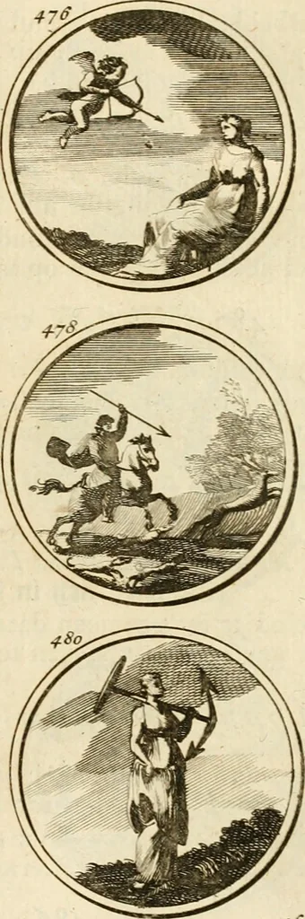 An illustration from Verzámeling van uitgekórene zin-spreuken, en zinnebeeldige print-vercieringen : eertyds, op bevel van den aller doorlugtigsten keizer der Russen, Peter Alexis, of de Gróte, getékent en gesnéden : en nu op nieus verrykt : met agthondert en veertig byschriften in verzen, 1743, leaf 176