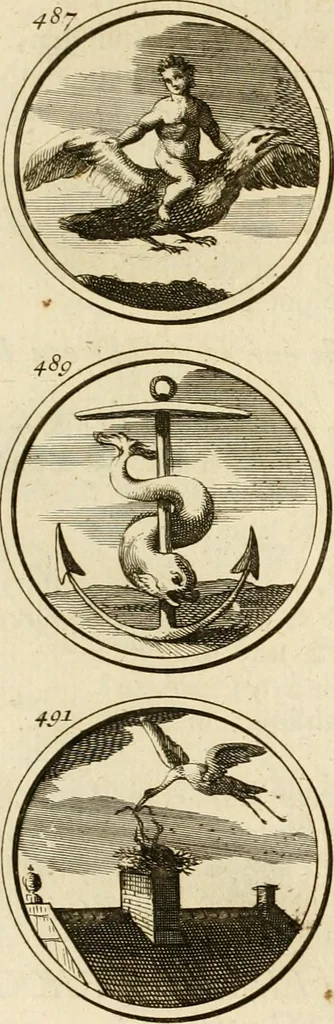 An illustration from Verzámeling van uitgekórene zin-spreuken, en zinnebeeldige print-vercieringen : eertyds, op bevel van den aller doorlugtigsten keizer der Russen, Peter Alexis, of de Gróte, getékent en gesnéden : en nu op nieus verrykt : met agthondert en veertig byschriften in verzen, 1743, leaf 180