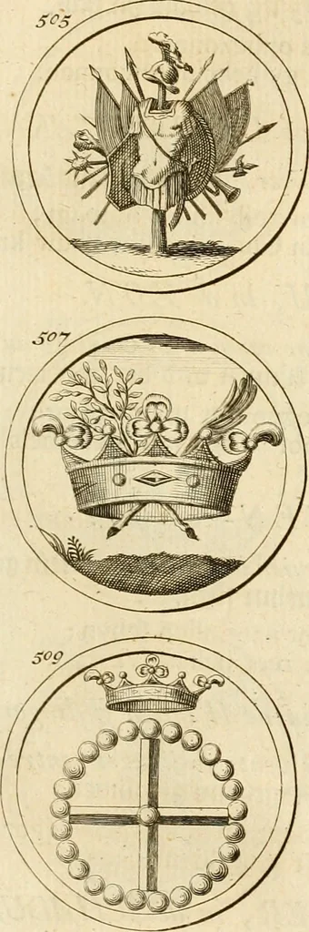 An illustration from Verzámeling van uitgekórene zin-spreuken, en zinnebeeldige print-vercieringen : eertyds, op bevel van den aller doorlugtigsten keizer der Russen, Peter Alexis, of de Gróte, getékent en gesnéden : en nu op nieus verrykt : met agthondert en veertig byschriften in verzen, 1743, leaf 186