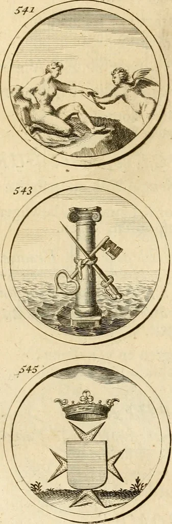 An illustration from Verzámeling van uitgekórene zin-spreuken, en zinnebeeldige print-vercieringen : eertyds, op bevel van den aller doorlugtigsten keizer der Russen, Peter Alexis, of de Gróte, getékent en gesnéden : en nu op nieus verrykt : met agthondert en veertig byschriften in verzen, 1743, leaf 198