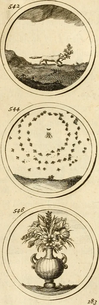 An illustration from Verzámeling van uitgekórene zin-spreuken, en zinnebeeldige print-vercieringen : eertyds, op bevel van den aller doorlugtigsten keizer der Russen, Peter Alexis, of de Gróte, getékent en gesnéden : en nu op nieus verrykt : met agthondert en veertig byschriften in verzen, 1743, leaf 198