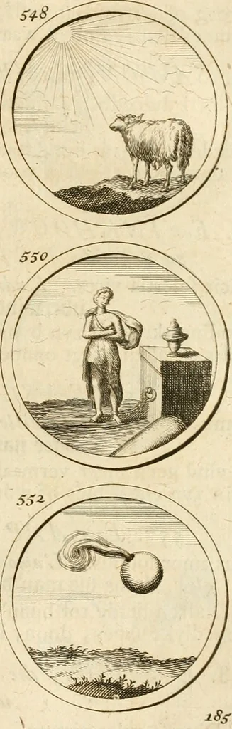 An illustration from Verzámeling van uitgekórene zin-spreuken, en zinnebeeldige print-vercieringen : eertyds, op bevel van den aller doorlugtigsten keizer der Russen, Peter Alexis, of de Gróte, getékent en gesnéden : en nu op nieus verrykt : met agthondert en veertig byschriften in verzen, 1743, leaf 200