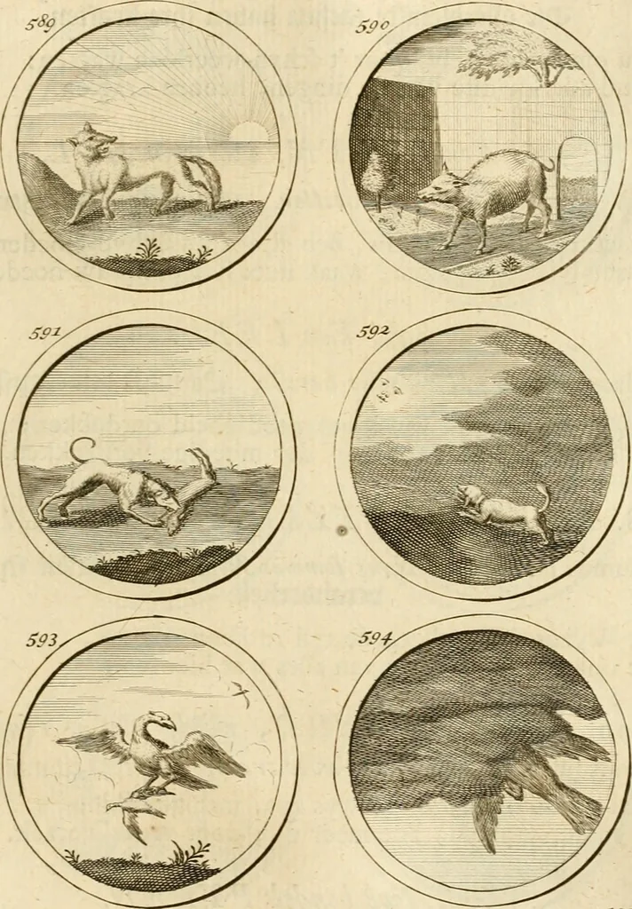 An illustration from Verzámeling van uitgekórene zin-spreuken, en zinnebeeldige print-vercieringen : eertyds, op bevel van den aller doorlugtigsten keizer der Russen, Peter Alexis, of de Gróte, getékent en gesnéden : en nu op nieus verrykt : met agthondert en veertig byschriften in verzen, 1743, leaf 214
