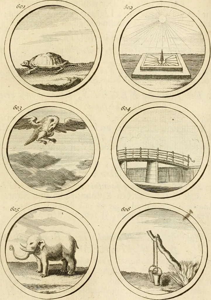 An illustration from Verzámeling van uitgekórene zin-spreuken, en zinnebeeldige print-vercieringen : eertyds, op bevel van den aller doorlugtigsten keizer der Russen, Peter Alexis, of de Gróte, getékent en gesnéden : en nu op nieus verrykt : met agthondert en veertig byschriften in verzen, 1743, leaf 218
