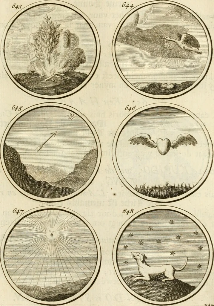 An illustration from Verzámeling van uitgekórene zin-spreuken, en zinnebeeldige print-vercieringen : eertyds, op bevel van den aller doorlugtigsten keizer der Russen, Peter Alexis, of de Gróte, getékent en gesnéden : en nu op nieus verrykt : met agthondert en veertig byschriften in verzen, 1743, leaf 232