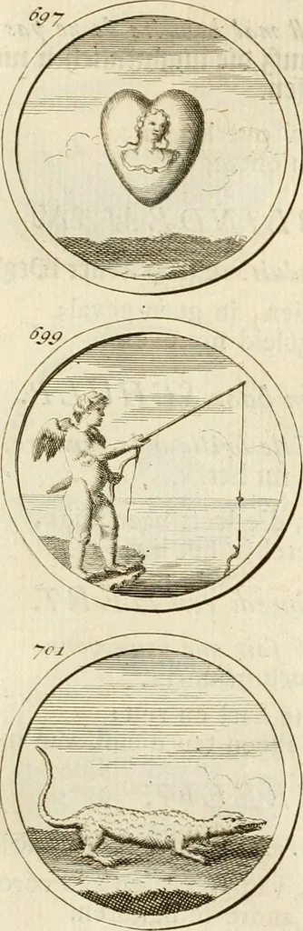 An illustration from Verzámeling van uitgekórene zin-spreuken, en zinnebeeldige print-vercieringen : eertyds, op bevel van den aller doorlugtigsten keizer der Russen, Peter Alexis, of de Gróte, getékent en gesnéden : en nu op nieus verrykt : met agthondert en veertig byschriften in verzen, 1743, leaf 250