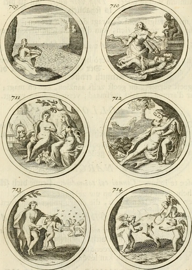 An illustration from Verzámeling van uitgekórene zin-spreuken, en zinnebeeldige print-vercieringen : eertyds, op bevel van den aller doorlugtigsten keizer der Russen, Peter Alexis, of de Gróte, getékent en gesnéden : en nu op nieus verrykt : met agthondert en veertig byschriften in verzen, 1743, leaf 254