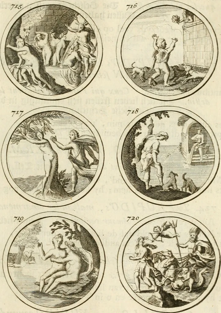 An illustration from Verzámeling van uitgekórene zin-spreuken, en zinnebeeldige print-vercieringen : eertyds, op bevel van den aller doorlugtigsten keizer der Russen, Peter Alexis, of de Gróte, getékent en gesnéden : en nu op nieus verrykt : met agthondert en veertig byschriften in verzen, 1743, leaf 256
