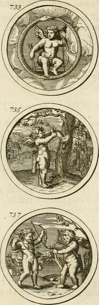 An illustration from Verzámeling van uitgekórene zin-spreuken, en zinnebeeldige print-vercieringen : eertyds, op bevel van den aller doorlugtigsten keizer der Russen, Peter Alexis, of de Gróte, getékent en gesnéden : en nu op nieus verrykt : met agthondert en veertig byschriften in verzen, 1743, leaf 262