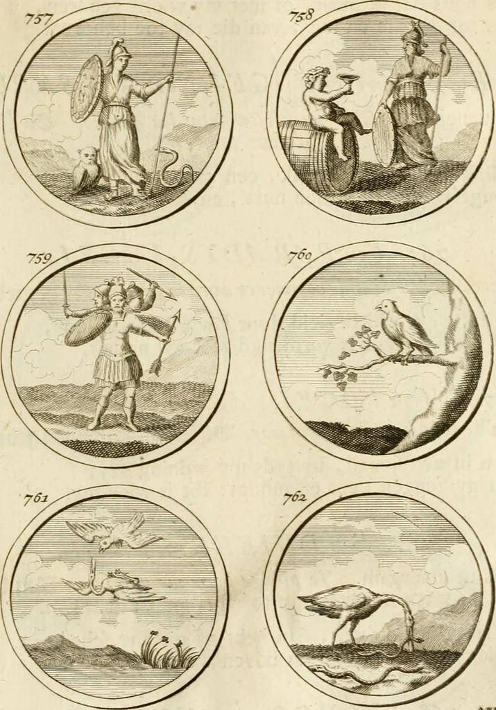 An illustration from Verzámeling van uitgekórene zin-spreuken, en zinnebeeldige print-vercieringen : eertyds, op bevel van den aller doorlugtigsten keizer der Russen, Peter Alexis, of de Gróte, getékent en gesnéden : en nu op nieus verrykt : met agthondert en veertig byschriften in verzen, 1743, leaf 270