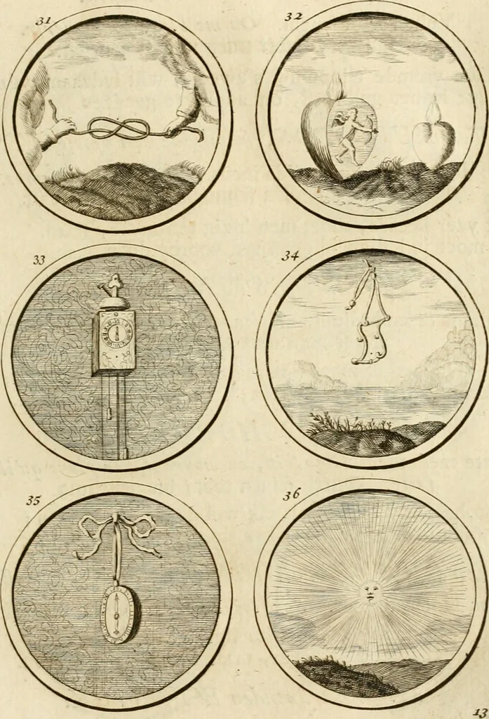 An illustration from Verzámeling van uitgekórene zin-spreuken, en zinnebeeldige print-vercieringen : eertyds, op bevel van den aller doorlugtigsten keizer der Russen, Peter Alexis, of de Gróte, getékent en gesnéden : en nu op nieus verrykt : met agthondert en veertig byschriften in verzen, 1743, leaf 28
