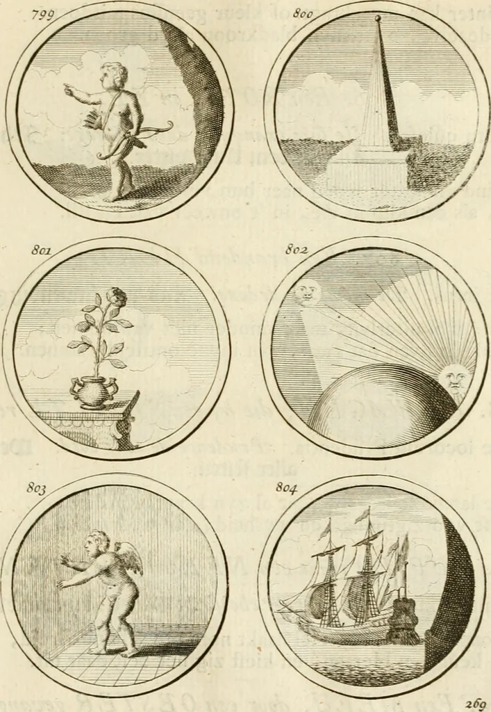 An illustration from Verzámeling van uitgekórene zin-spreuken, en zinnebeeldige print-vercieringen : eertyds, op bevel van den aller doorlugtigsten keizer der Russen, Peter Alexis, of de Gróte, getékent en gesnéden : en nu op nieus verrykt : met agthondert en veertig byschriften in verzen, 1743, leaf 284