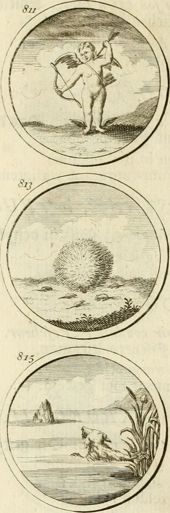 An illustration from Verzámeling van uitgekórene zin-spreuken, en zinnebeeldige print-vercieringen : eertyds, op bevel van den aller doorlugtigsten keizer der Russen, Peter Alexis, of de Gróte, getékent en gesnéden : en nu op nieus verrykt : met agthondert en veertig byschriften in verzen, 1743, leaf 288