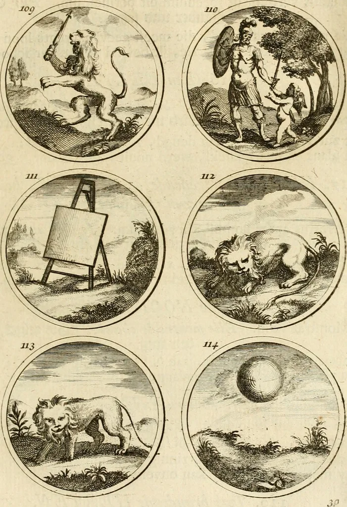 An illustration from Verzámeling van uitgekórene zin-spreuken, en zinnebeeldige print-vercieringen : eertyds, op bevel van den aller doorlugtigsten keizer der Russen, Peter Alexis, of de Gróte, getékent en gesnéden : en nu op nieus verrykt : met agthondert en veertig byschriften in verzen, 1743, leaf 54