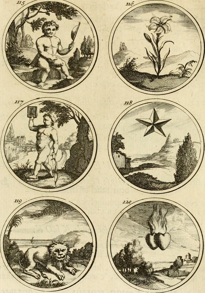 An illustration from Verzámeling van uitgekórene zin-spreuken, en zinnebeeldige print-vercieringen : eertyds, op bevel van den aller doorlugtigsten keizer der Russen, Peter Alexis, of de Gróte, getékent en gesnéden : en nu op nieus verrykt : met agthondert en veertig byschriften in verzen, 1743, leaf 56