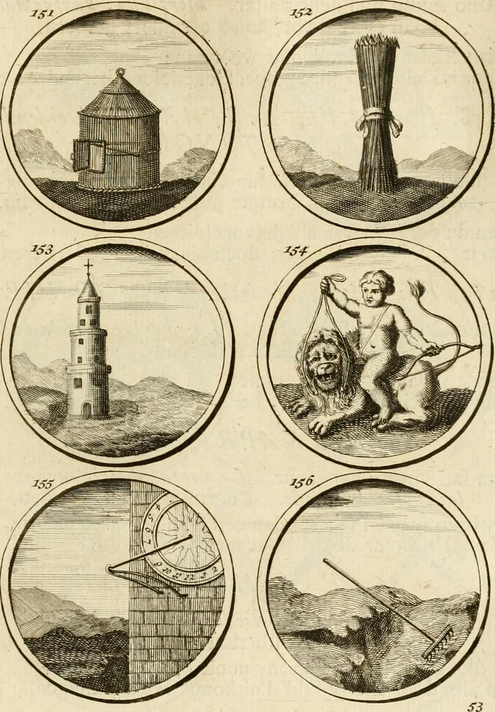 An illustration from Verzámeling van uitgekórene zin-spreuken, en zinnebeeldige print-vercieringen : eertyds, op bevel van den aller doorlugtigsten keizer der Russen, Peter Alexis, of de Gróte, getékent en gesnéden : en nu op nieus verrykt : met agthondert en veertig byschriften in verzen, 1743, leaf 68