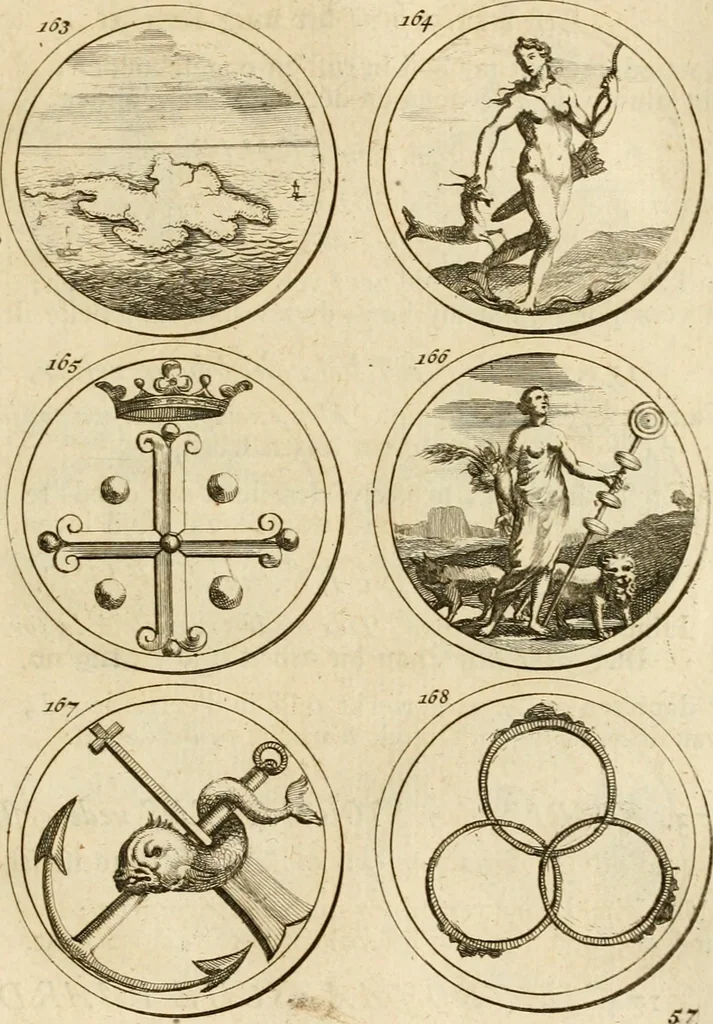 An illustration from Verzámeling van uitgekórene zin-spreuken, en zinnebeeldige print-vercieringen : eertyds, op bevel van den aller doorlugtigsten keizer der Russen, Peter Alexis, of de Gróte, getékent en gesnéden : en nu op nieus verrykt : met agthondert en veertig byschriften in verzen, 1743, leaf 72